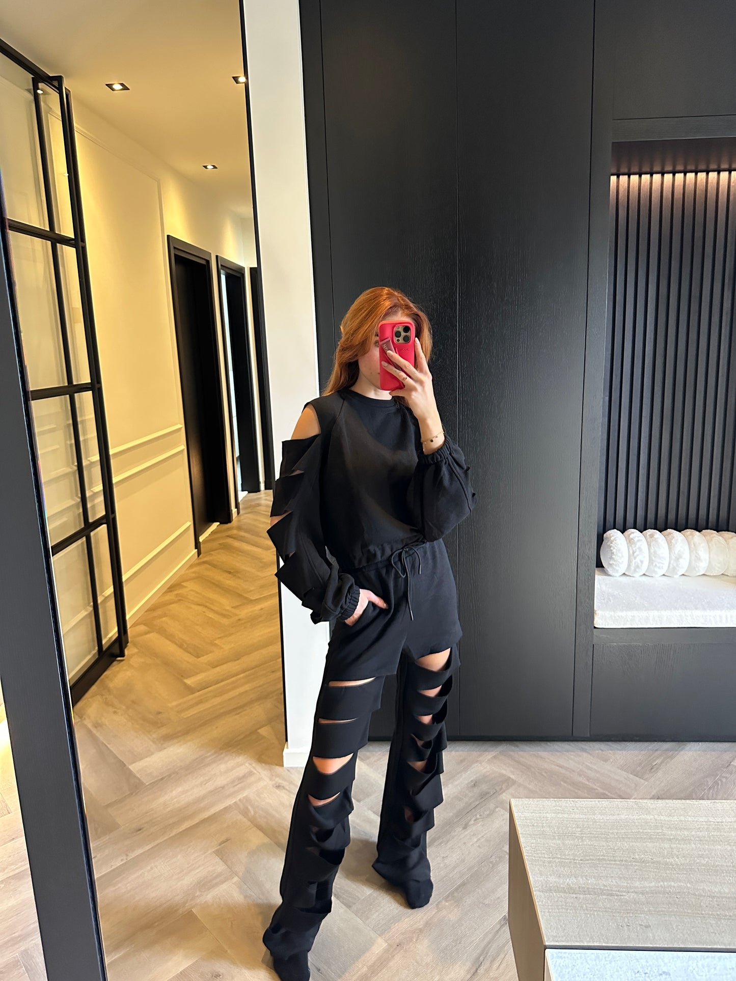 Joggingpak uitgesneden mouwen