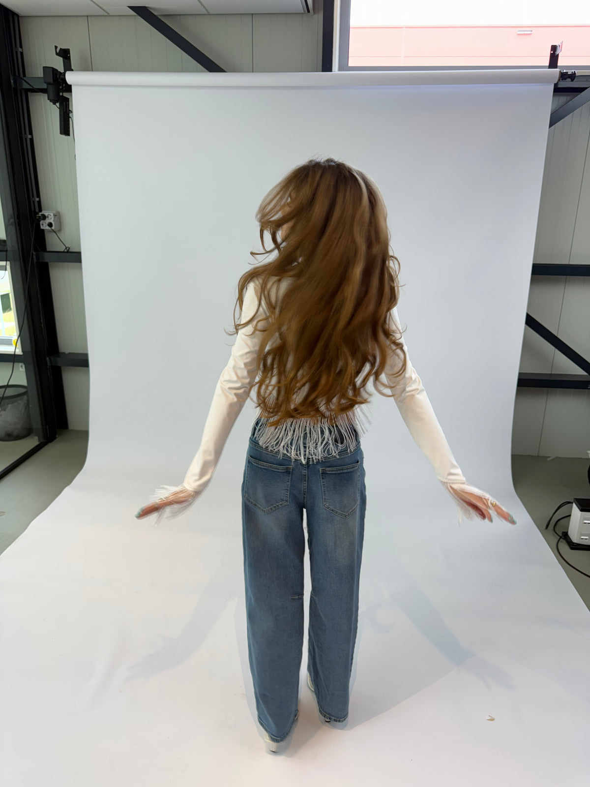 Fleur Fringe Top - White