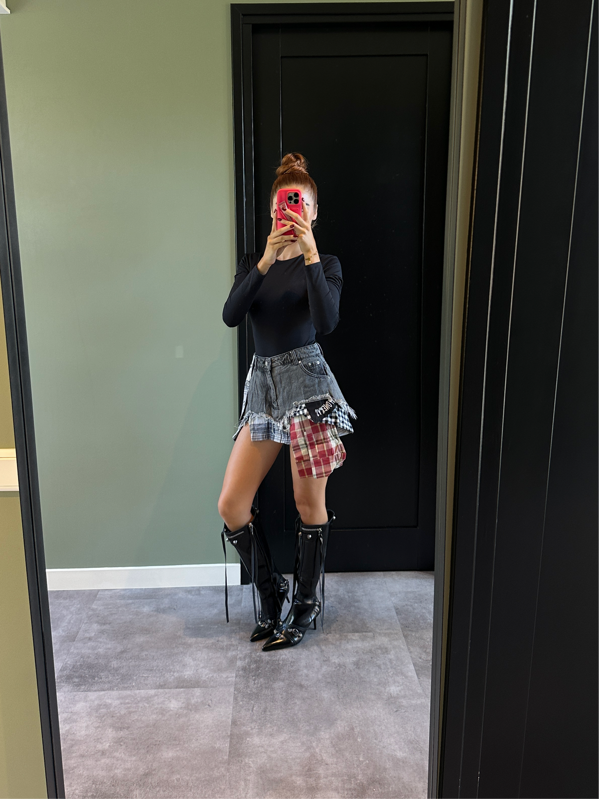 Denim rok geruite stoffen