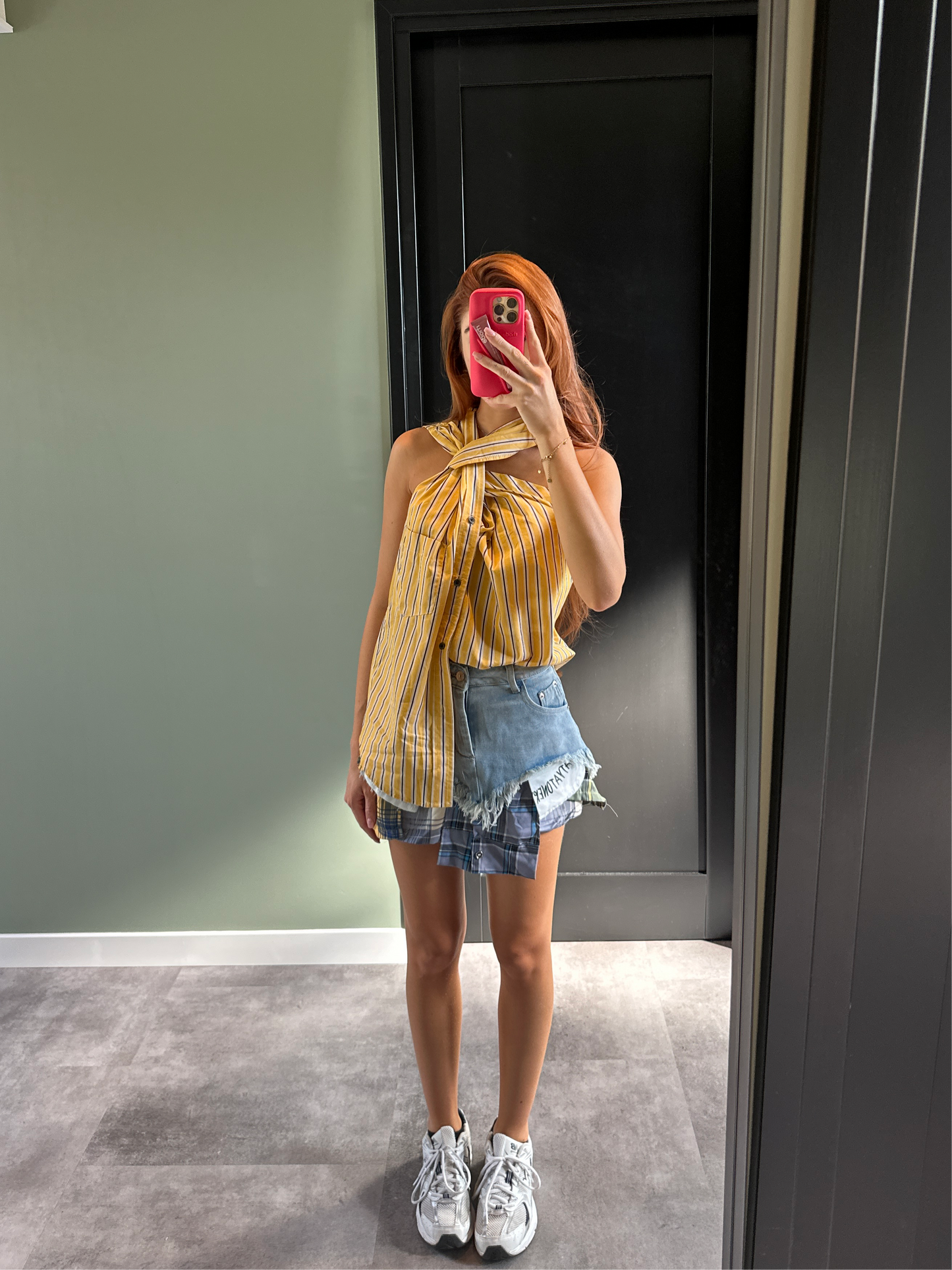 Denim rok geruite stoffen