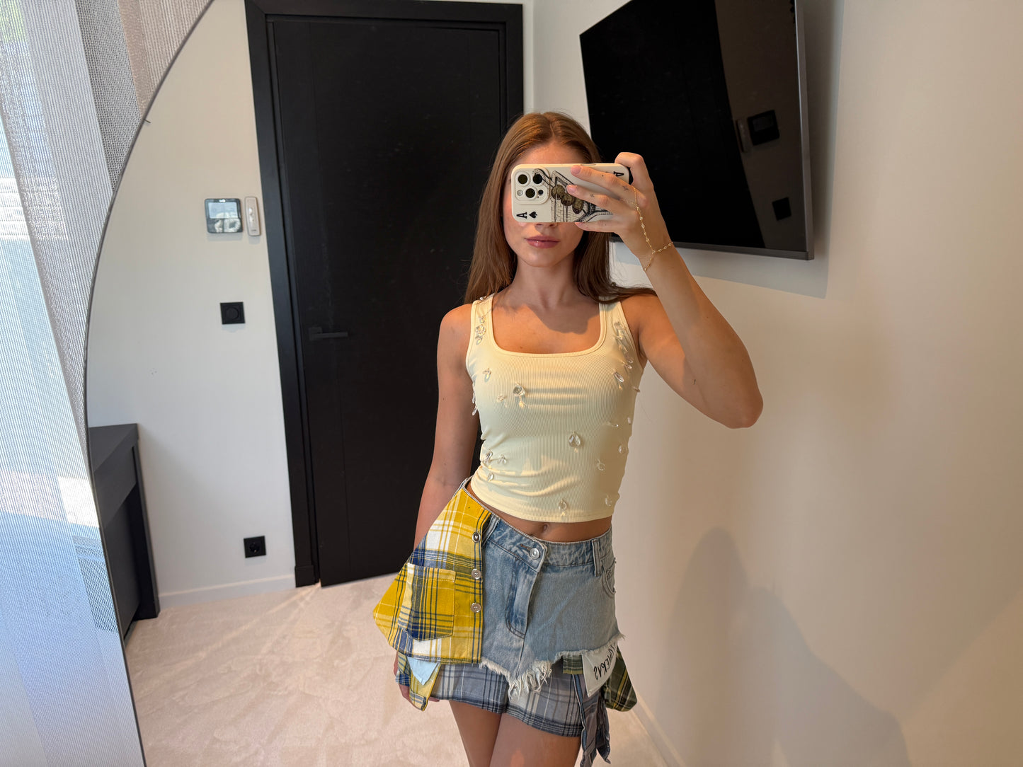 Denim rok geruite stoffen