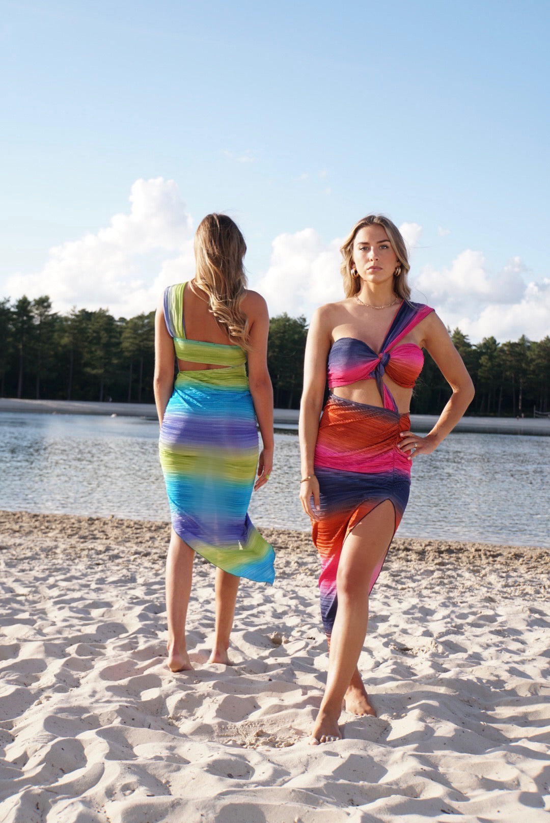 Beach dress groen/blauw